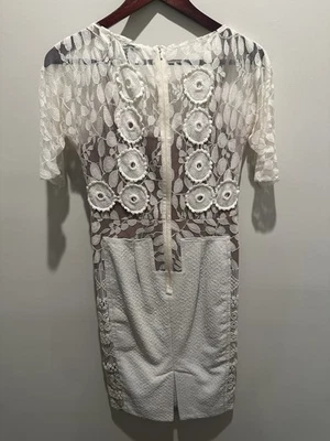 White Lace Dress From anthropologie Size 2p Worn Once With Belt - Image 1 of 3