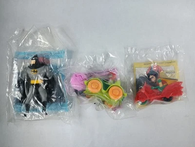 Lote De 3 McDonalds Batman Happy Meal 1993 Batman Robin Hiedra Venenosa Nuevo Foto 1 de 4