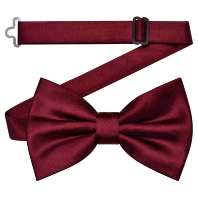 Branduce Wine Burgundy Bow Tie for Men Pre-tied Adjustable Silk Blend Bowties... - Image 1 of 4