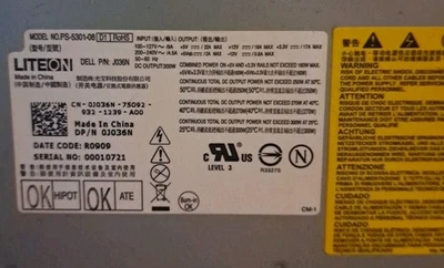Dell Liteon J036N 220 300W 24 Pin Desktop Power Supply PS-5301-08 - Image 1 of 2