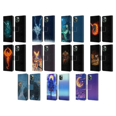 OFFICIAL CHRISTOS KARAPANOS DARK HOURS LEATHER BOOK CASE FOR APPLE iPHONE PHONES - Image 1 of 4