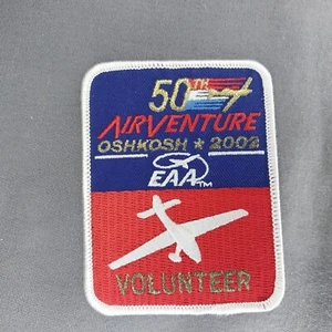 50th AirVenture Oshkosh 2002 EAA Volunteer 3 3/4" Patch - Picture 1 of 2