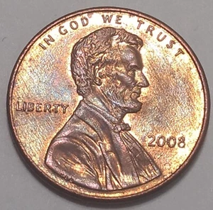 2008 Mint State Lincoln Cent ~ RB~ Toned - Picture 1 of 4