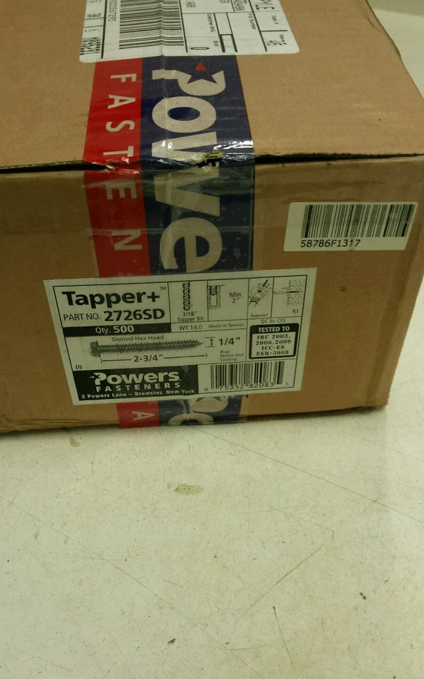 tapcon FASTENERS TAPPER+ TAPCON ÂNCORA DE CONCRETO 2-3/4 X1/4 HEX - Imagem 1 de 1