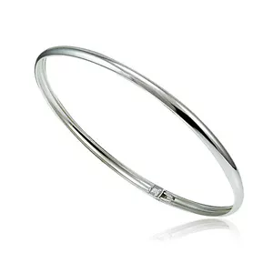 925 Sterling Silver Polished Flex Bangle Bracelet - Picture 1 of 3
