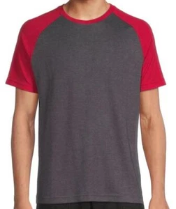 NEU MIT ETIKETT GEORGE Raglan Tee Kurzarm HERREN SHIRT grau rot Größe S 34-36 - Bild 1 von 5