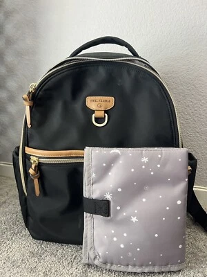 Mochila TwelveLittle ON-THE-GO bolsa de fraldas preta/castanho nova sem etiquetas - Imagem 1 de 4