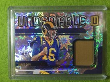 JARED GOFF JERSEY CARD PRIZM PATCH #/75 SP RELIC RAMS - 2019 Unparalleled Impact