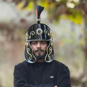 Medieval Black Knight Roman Imperial Soldier Helmet- Knight Warrior Roman Helmet - Picture 1 of 7