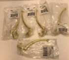 5 Garment Hooks-Long Arm 5 3/8" Brass Finish  Ace Metal Free Shipping  New