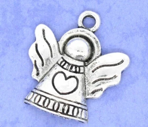 BULK BUY 20 Beautiful Antique Silver Tone Angel with Heart Pendant/Charms  - Picture 1 of 2