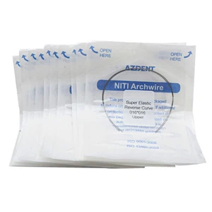 10X AZDENT Dental Ortodoncia Niti Curva Inversa Todos Tamaños Arco de Alambre - Picture 1 of 29