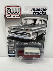 Rare Auto World Muscle Trucks 1966 Chevy Suburban Ultra Red Chase 1/447 - Picture 1 of 3
