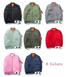 Fashion Men's Air Jacket MA1 Army Flight Bomber Jackets Cotton Coat Outwear New - Picture 1 of 26