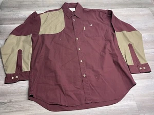 Camicia da caccia Columbia Briarshun manica lunga con bottoni uomo taglia XL rosso scuro - Foto 1 di 8