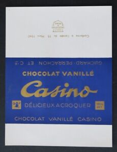 Etiquette   CHOCOLAT CASINO  GUICHARD PERRACHON vanillé french chocolate label