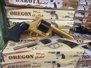PISTOLA giocattolo OREGON GOLD EDISON GIOCATTOLI 12 colpi 125DB WEST WESTERN - Foto 1 di 5
