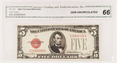 1928-F United States Note in Gem Uncirculated Condition FR #1531 - Image 1 of 2