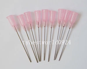 NUEVO 100 piezas calibre 20 1,5" agujas dispensadoras contundentes puntas de aguja jeringa rosa - Imagen 1 de 4