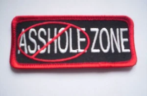 Biker-Aufnäher/Patch  Asshole Zone ca 9x4 cm    - Picture 1 of 1