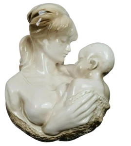 selten, große Cortendorf Wand Madonna Mutter mit Kind Traumzustand 22cm lang - Picture 1 of 8