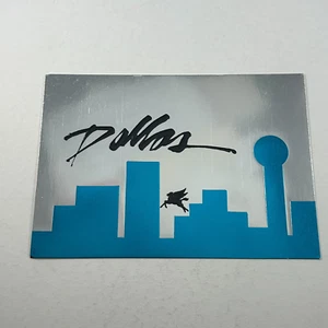 Postcard Embossed Pegasus Dallas Texas Skyline Metallic Finish Magnolia Oil - Picture 1 of 2