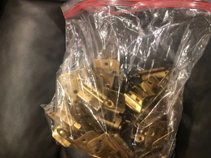 3/8 Offset Vintage Messing Scharniere Konvolut 38 gebraucht verschiedene Designs - Bild 1 von 6