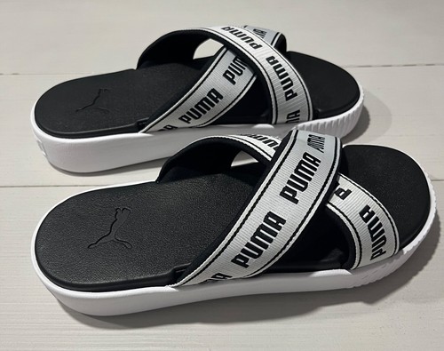 SANDALI DONNA PUMA PLATFORM SLIDE MISURA 9 5 BIANCO NERO