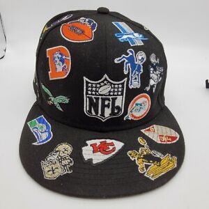 New Era 59fifty NFL All Over Logos Hat Old School Team  Logos Fitted Size 7