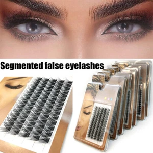 Segmented Individual 60-70 Cluster Natural Long Eye Lashes Fake False Eyelashes☆ - Picture 1 of 19