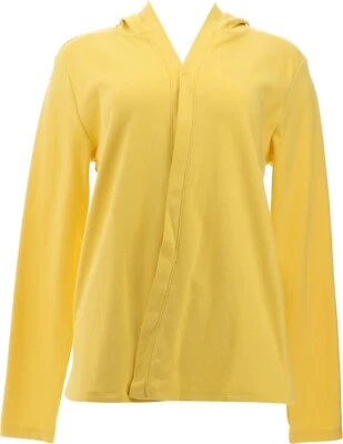 Sudadera con capucha Isaac Mizrahi Essential frente abierto amarillo margarita XL NUEVA SIN ETIQUETAS (733) Foto 1 de 4