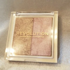 REVOLUTION Beauty Duo Baked Highlighter pink gold shimmer colors 0.24 oz 7 g - Picture 1 of 4
