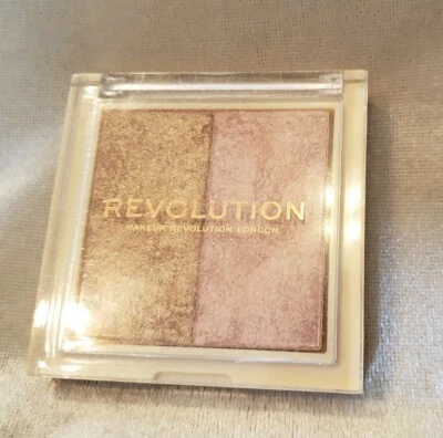REVOLUTION Beauty Duo Baked Highlighter pink gold shimmer colors 0.24 oz 7 g - Image 1 of 4