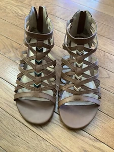 Women’s Gladiator Sandals Sz 6.5 Apt 9 Opportunity Cognac Brown Nib - Picture 1 of 10