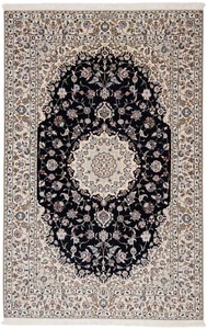 Nain 6la Handgeknüpfter Perserteppich 227x148 cm-Fine,Orient,Carpet,Rug,Blau - Picture 1 of 15
