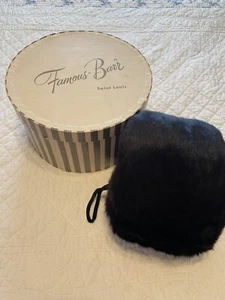 Vintage Dark Brown Black Mink (?) Muff Handwarmer Famous Barr St Louis MO Box - Picture 1 of 9