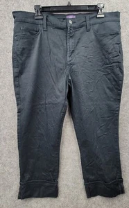 NYDJ Womens Black Jeans Size 16 Dayla Wide Cuff Capri - Picture 1 of 6