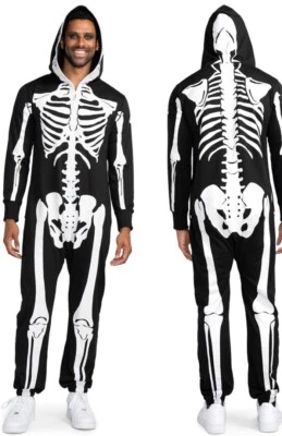 Disfraz Esqueleto Halloween Elfos Tipsy Unisex Talla XL NUEVO CON ETIQUETAS Cremallera Completa Con Capucha Foto 1 de 4