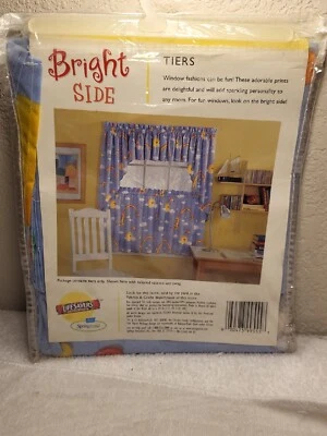 VTG Springmaid Bright Side Lifesavers Window Curtain Tiers One Pair 60x24"  - Image 1 of 4