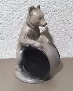 Bär Keramik Figur,Karlsruher Majolika 50er Jahre 28 cm Craquele Muster - Bild 1 von 7