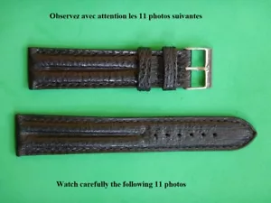 18 mm BRACELET ÉTANCHE REQUIN VÉRITABLE NOIR TYPE CHRONO BREITLING DOUBLE JONC - Foto 1 di 12