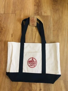NWT Trader Joe's Reusable Canvas White Shopping Tote Grocery Eco Bag Limited - Picture 1 of 8