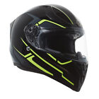 T15B Full Face Gloss Black Rush Hi Viz Yellow Bluetooth Motorcycle Bike Helmet