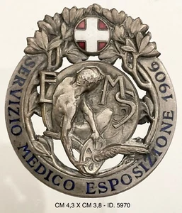 MILANO ESPOSIZIONE UNIVERSALE 1906 TRAFORO DEL SEMPIONE DIST. SERVIZIO MEDICO - Picture 1 of 2