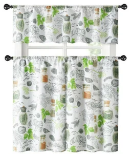 Country Multi Gewürz Medley komplett 3 Stück Küche Vorhang Ebene & Volant Set - Bild 1 von 3