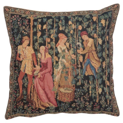 The Harvest European Cushion Cover Belgian Tapestry Home Decor Pillow 13x13 in - Image 1 of 4