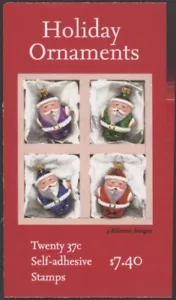 2004 US Scott #BK298 (3890b,c,d) 37c Holiday Ornaments, Booklet of 20 MNH - Picture 1 of 2