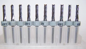 (10) 3.00mm (.1181")  CHIPBREAKER CARBIDE ROUTER BURRS, FT Kyocera 2300.1181.394 - Picture 1 of 3