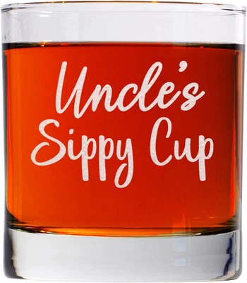 Taza para sorber del tío - Vaso de whisky del tío - 11 oz grabado antiguo bourbon Ro Foto 1 de 4