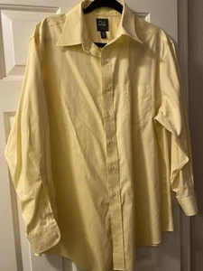 Jos. A. Bank Traveler Yellow Tailored Fit 17-33 Long Sleeve 100% Cotton  - Picture 1 of 6